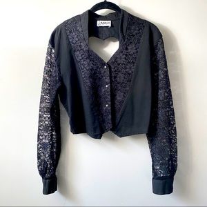 🖤VINTAGE🖤 Banjo Lace Cropped Bolero Jacket Blazer
